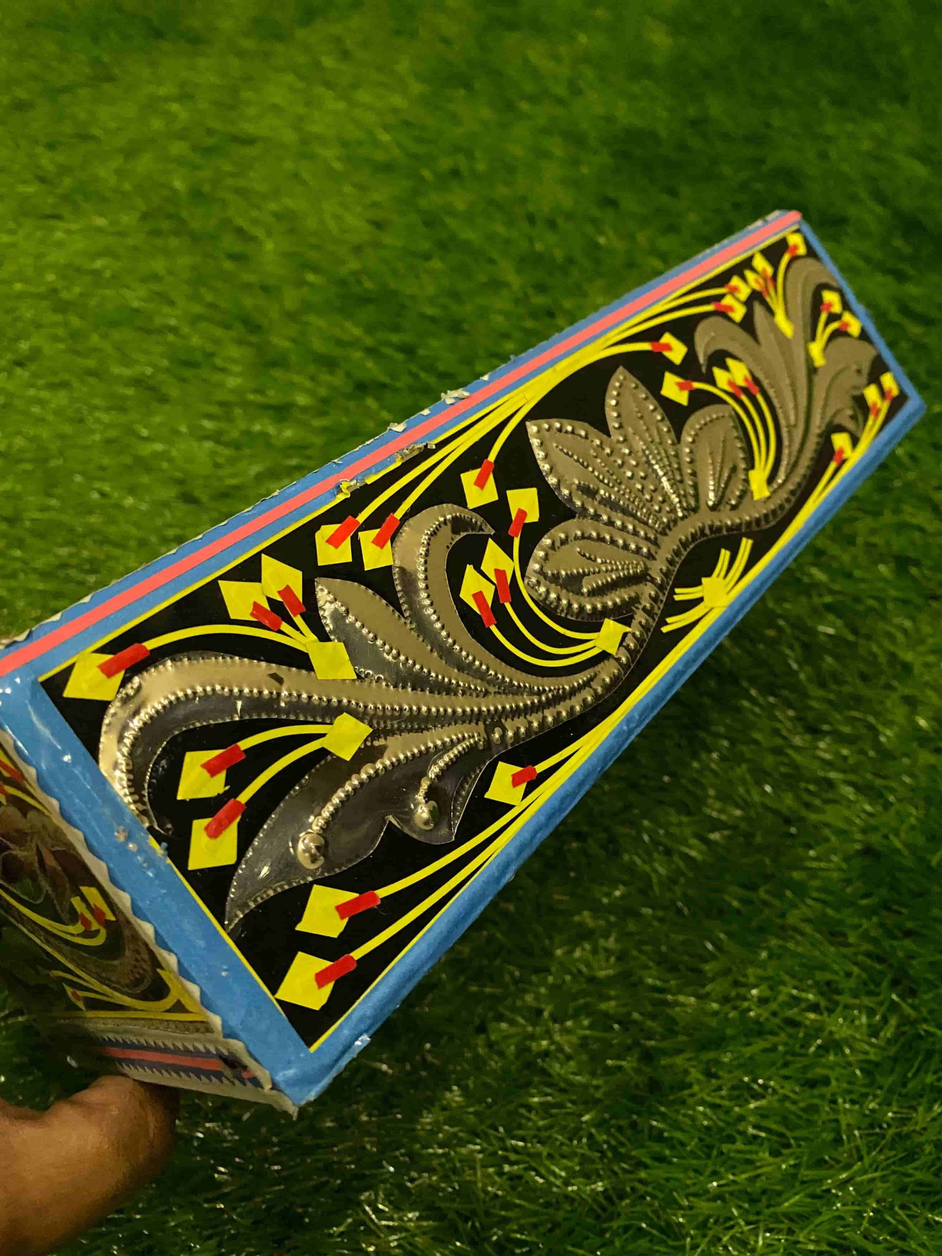 Chamakpatti Black Tissue Box - Traditional Pakistani Design-7