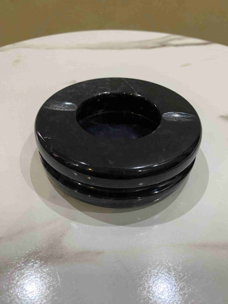 Round Black Marble Fine Touch Tray.