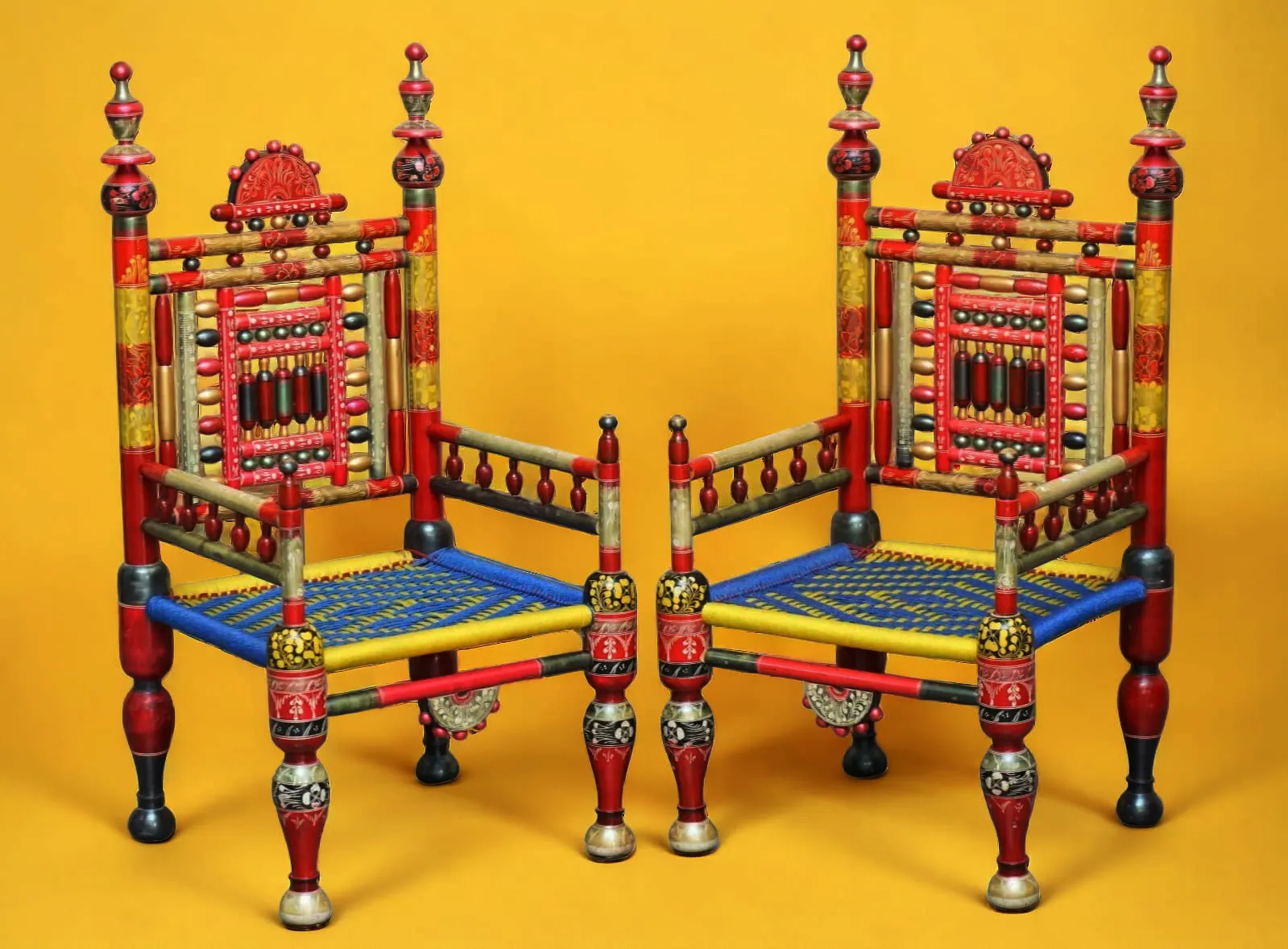 Artistry Punjabi Tribal Wedding Chairs-pakistanishandscraft Punjabi wedding chairs cedar wood