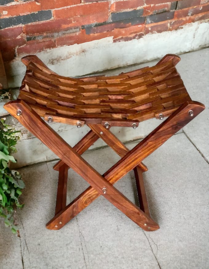 Elegant Foldable Wooden Stool-1