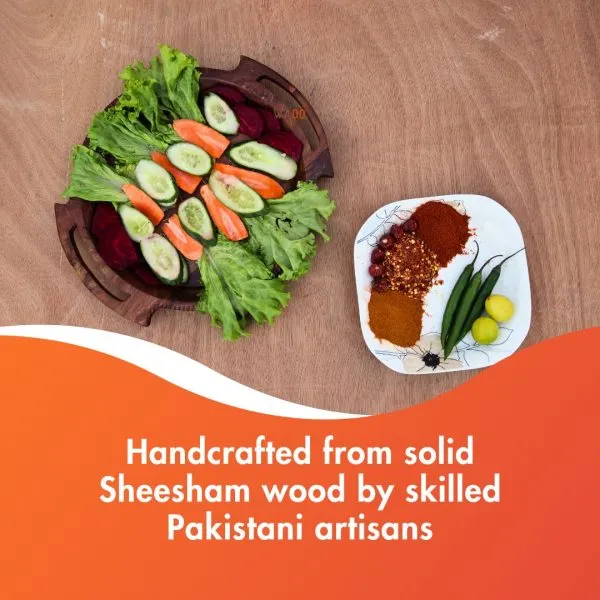 Brass Wooden Salad Trey-4