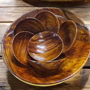 Handmade Wooden Bowls Set Of 6