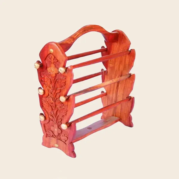 Wooden Bangles Stand with Storage 6 Rods Wooden Bangles Stand with Storage 6 Rods