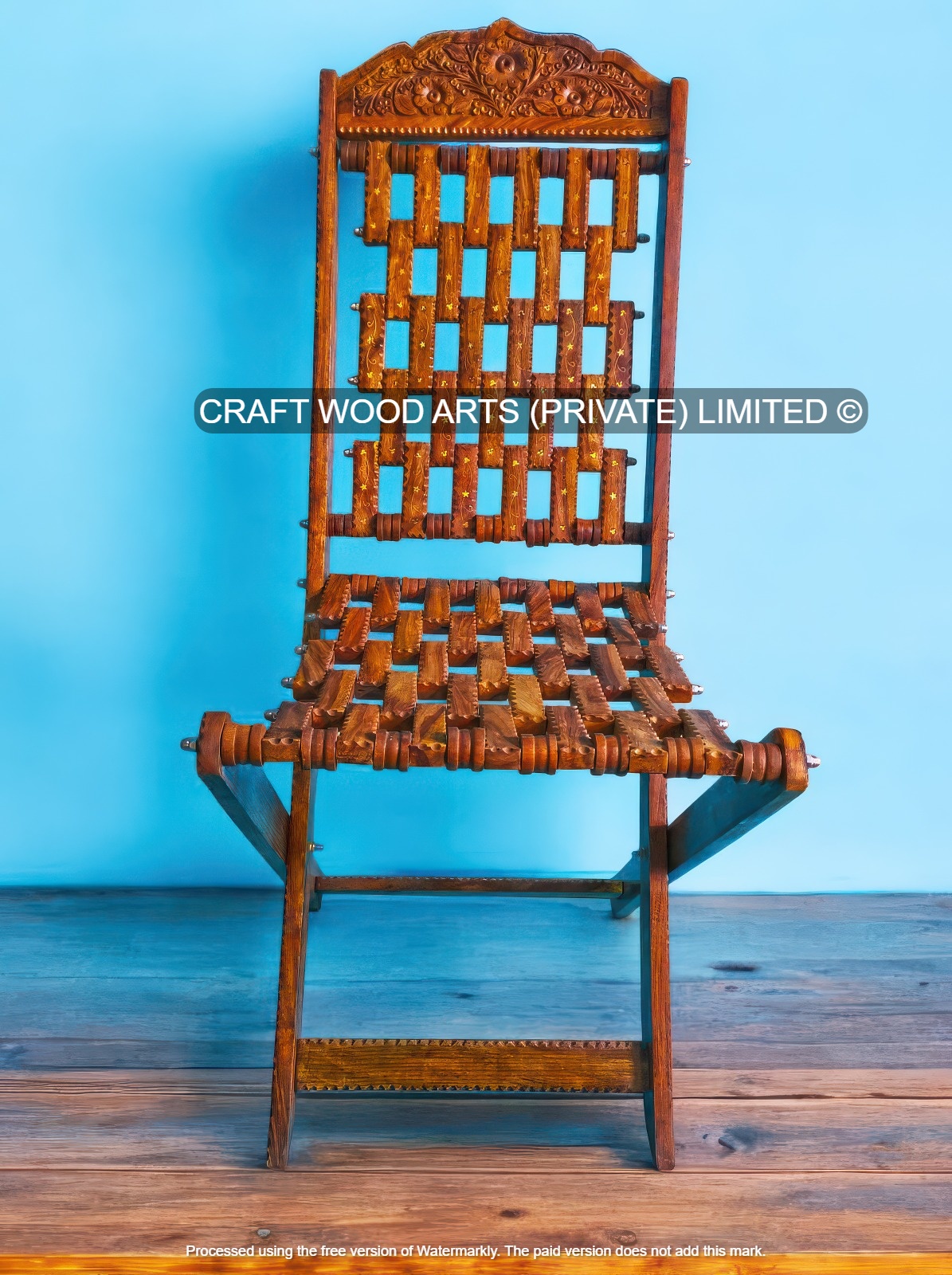 Adult Handmade Folding Chair With Brass Work