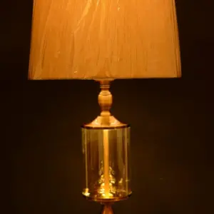 Golden Metallic Glass Table Lamp