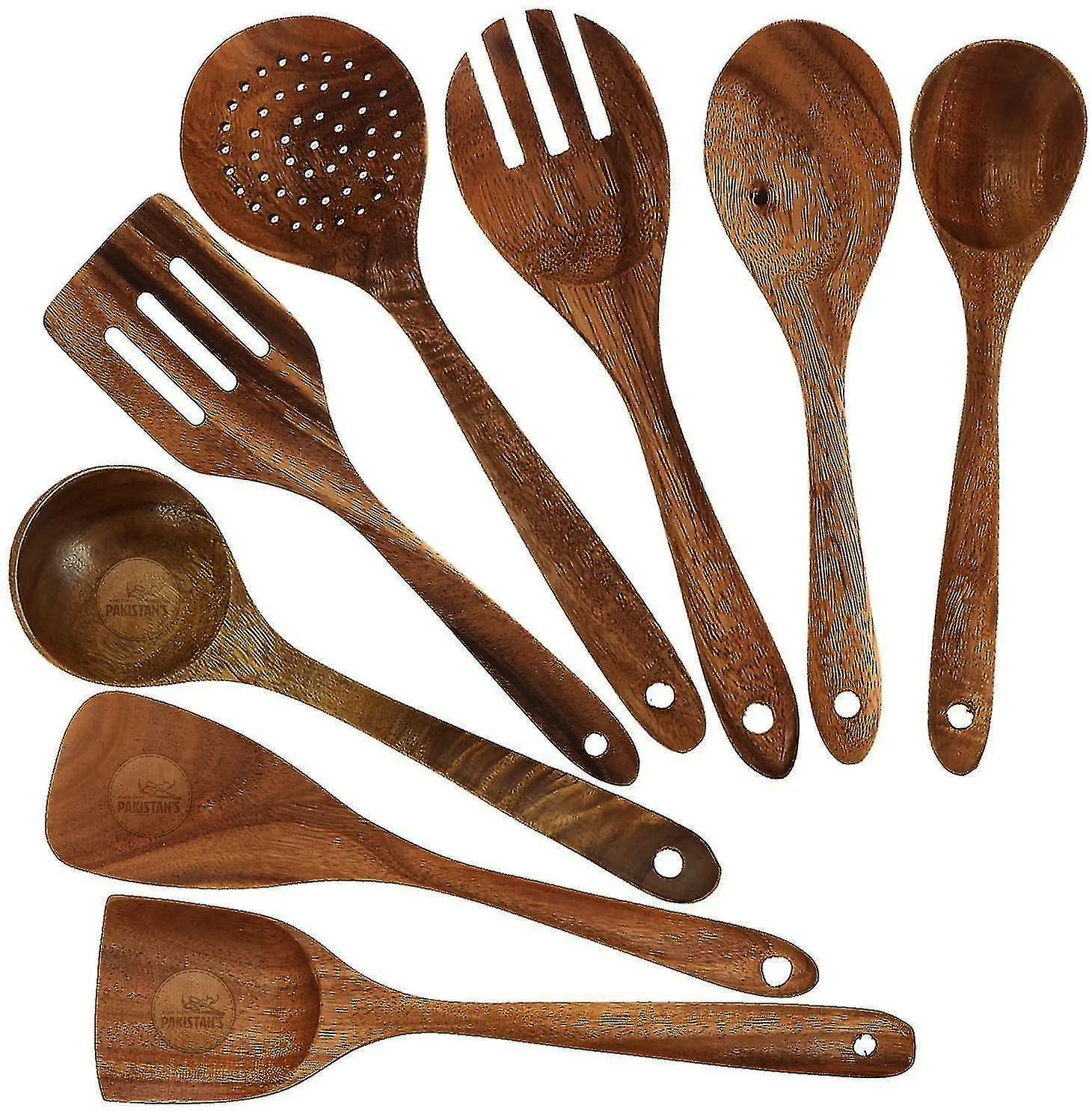 8 Pack Wooden Spoons Premium Wooden Spoons