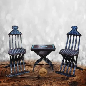 Set of foldable wooden 2 chairs and one table-pakistanshandicraft