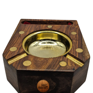 wooden cigarette ashtray-